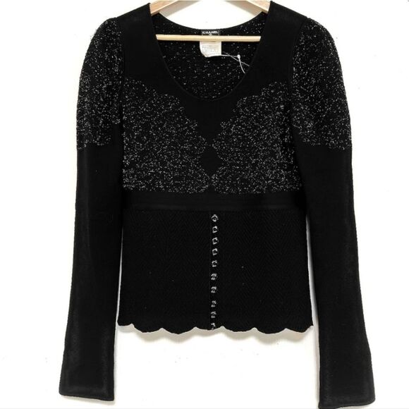 CHANEL Sweaters - CHANEL Black Sweater Size 38